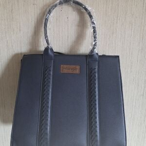 Wrangler Dark Blue Tote with Braided Accents